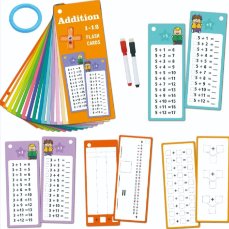 Cartes d'apprentissage mathématique réutilisables – Ensemble de 15 pièces